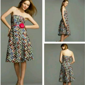 J. Crew Women's Madras Plaid Strapless Preppy Dress Size 12 NWT